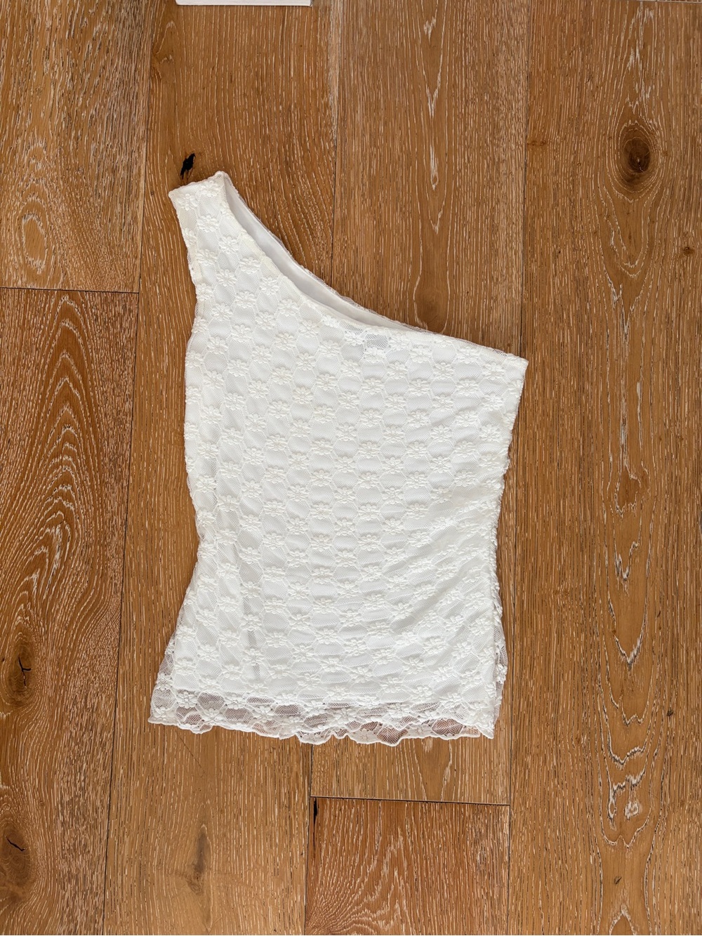 Cotton Candy White Lace-Trim Tank Top